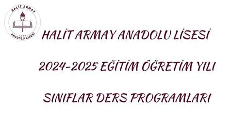 E Itim Retim Y L S N Flar Ders Programlar Halit Armay