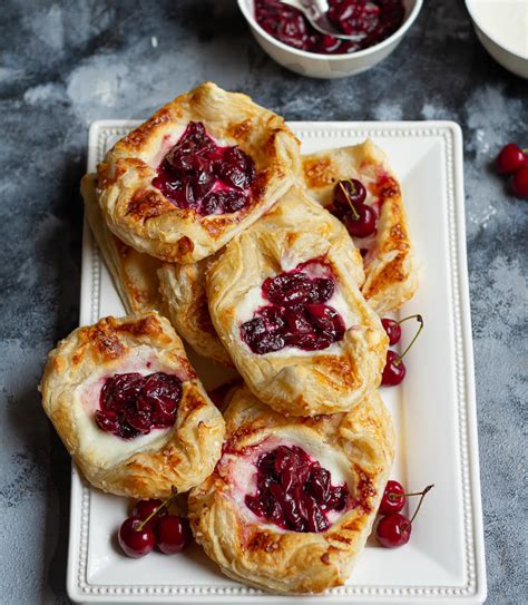 Cherry Puff Pastry Tart Easy Cherry Danish Pastries