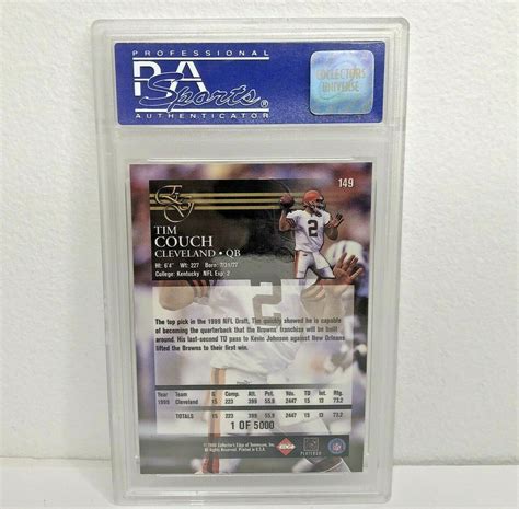 2000 Collector S Edge Graded 149 Tim Couch Uncirculated PSA MT 9 EBay