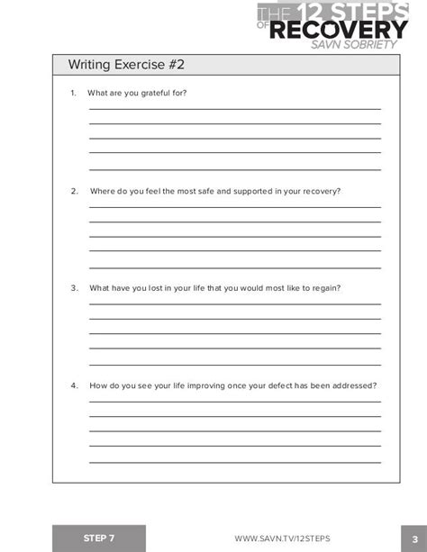 12 Step Na Recovery Worksheets