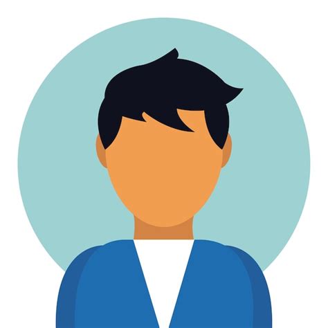 Perfil De Avatar De Hombre En Icono Redondo Vector Premium