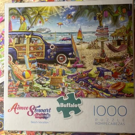 Buffalo David Bitton Games Piece Buffalo Beach Vacation Puzzle