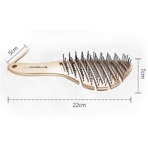 Gold Arc Shape Comb Hair Massage Antistatic Hairbrush Plastic Health