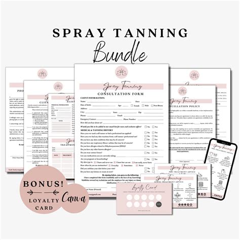 Spray Tan Consent Form Tanning Consent Tanning Salon Forms Editable Spray Tan Spray Tan