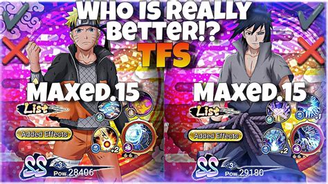 Nxb Nv Who Is Really Better 🤔 Naruto Tfs Vs Sasuke Tfs Maxed