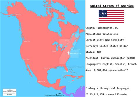 The United States of America, 2050 (Poltical Map) by Dinotrakker on DeviantArt