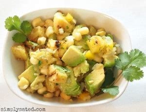 Grilled Pineapple Avocado Corn Salad Simplysated