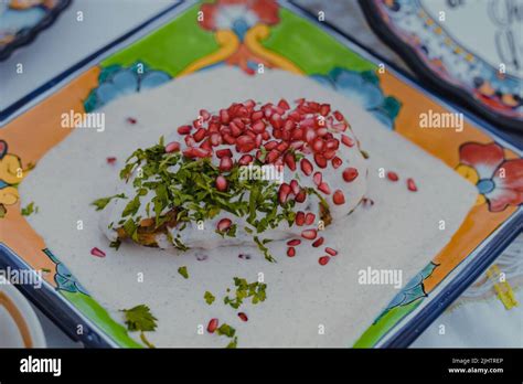 Chile En Nogada Traditional Mexican Cuisine In Puebla Stock Photo Alamy