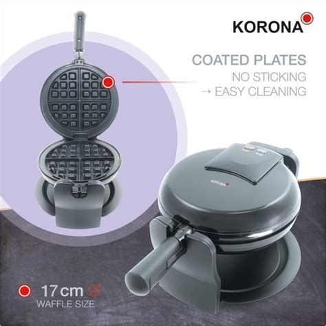 Korona 41004 Gaufrier rotatif pour gaufres belges rondes Répartition