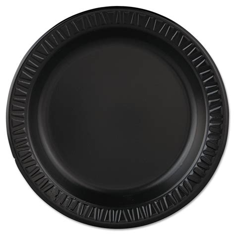 Dart Quiet Classic Laminated Foam Dinnerware Plate Dia Black