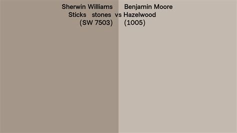 Sherwin Williams Sticks Stones SW 7503 Vs Benjamin Moore Hazelwood