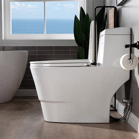 ᐅ【WOODBRIDGE One Piece Toilet with Soft Closing Seat, Chair Height, 1.
