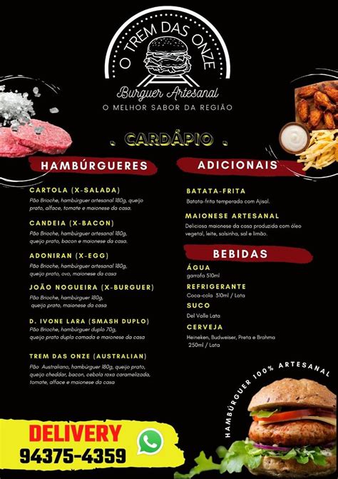 Menu At O Trem Das Onze B Rguer Artesanal Restaurant S O Paulo