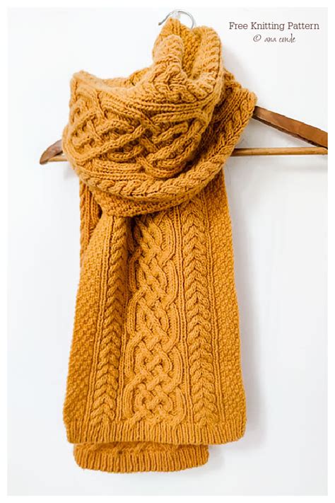 Long Celtic Cable Scarf Free Knitting Patterns - Knitting Pattern