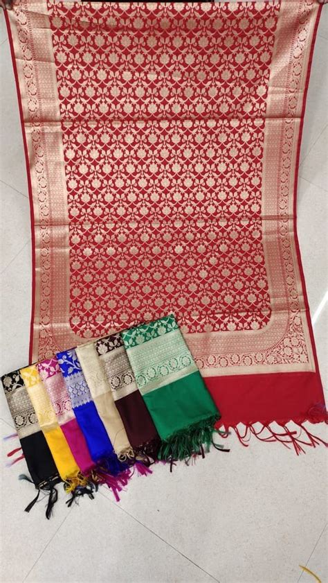 Katan Silk Dupatta Half Fine Zari Gold At Rs 400 In Varanasi ID