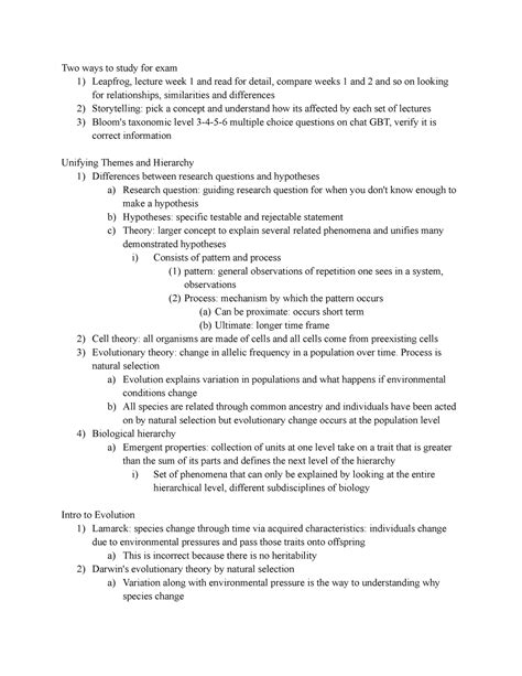 Bio Final Exam Summary Intro To Organisms Pops Biol Two Ways