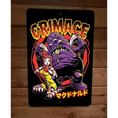 Grimace Monster McDonalds 8x12 Metal Wall Sign 100%... - Depop