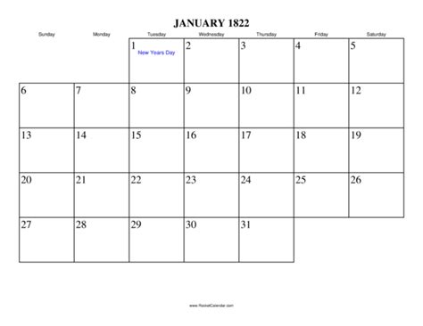 january  calendar