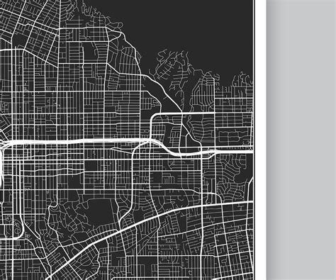 PASADENA California. City Map. Printable Road Map. Street Map. | Etsy