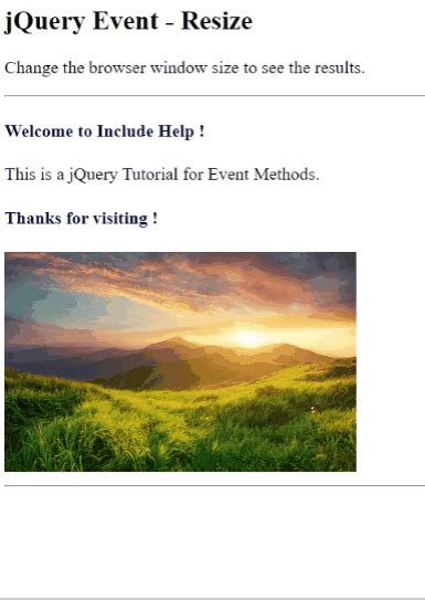 JQuery Resize Method