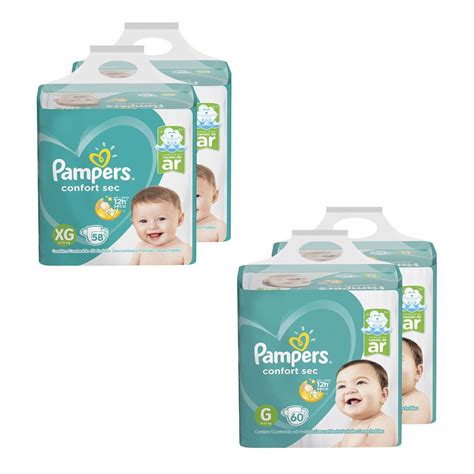 Kit De Fraldas Pampers Confort Sec Super Unidades G E Xg