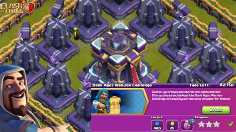 Easily 3 Star The Dark Ages Warden Challenge Clash Of Clans Youtube