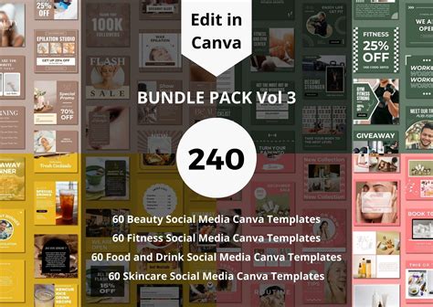 240 Social Media Canva Templates Bundle Graphic By Putra Art Creative