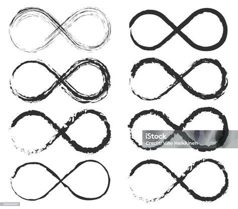 Infinity Symbol Icon Set Eternal Limitless Endless Life Logo Vector Illustration Image Isolated