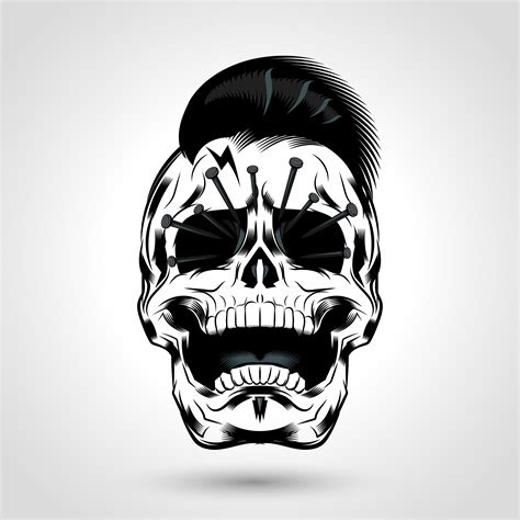 punk skull with nails 640569 Vector Art at Vecteezy