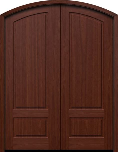 Mahogany Lucie Solid Panel Double Door Arch Top Hvhz Impact