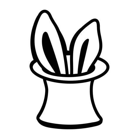 Download hand drawn icon of rabbit magic 13000155 Vector Art at Vecteezy