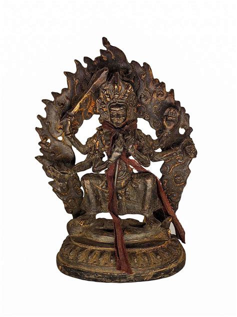 bhadrakali , Buddhist Statue, antique , chocolate Oxidized | Price: US$90 | Statue - Miniature ...