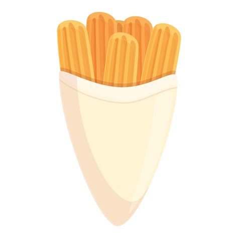 vector de dibujos animados de icono de churro de plato pastelería