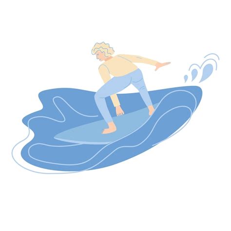 Premium Vector Vector Surfer Character In Wetsuit With Surfboard