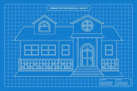 Premium Vector Hand Drawn House Blueprint Illustration