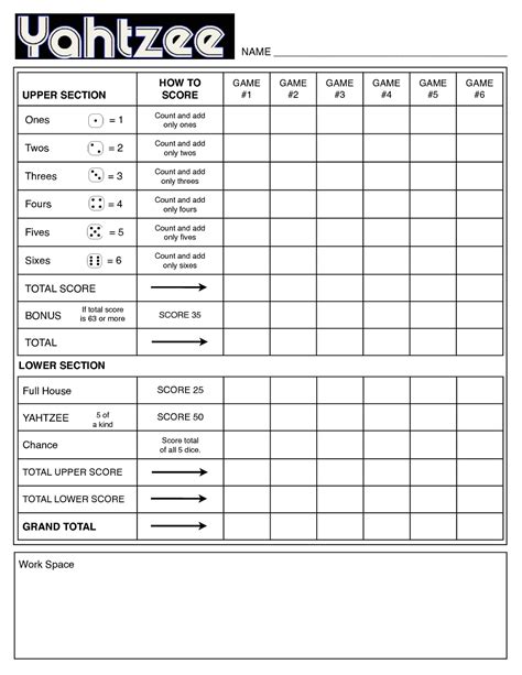 Yahtzee Score Sheets Printable | Activity Shelter