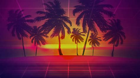 Palm Trees Tropical Climate Hd Vaporwave Wallpapers Hd Wallpapers Id 48985