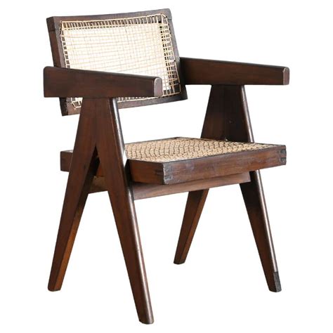 Pierre Jeanneret Office Cane Chair For Chandigarh At 1stdibs