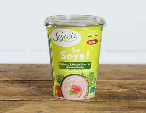 Raspberry Matcha Soya Yogurt Organic Sojade 400g Abel Cole