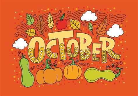 Fondo De Vector De Letras De Octubre Free Clip Art October Clipart