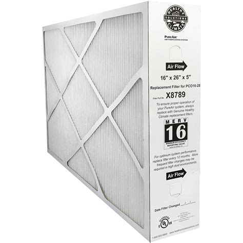 Lennox X8789 Merv 16 Pleated Furnace Filter 16x26x5 14299