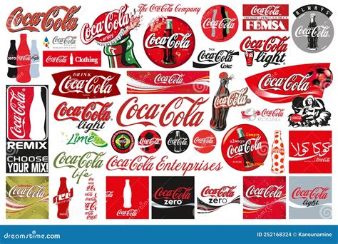 Coca Cola Logo Vector Collection Editorial Stock Image Illustration