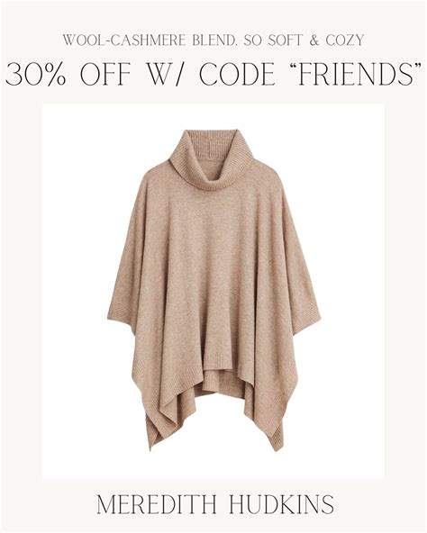 Turtleneck Poncho In Wool Cashmere Curated On LTK