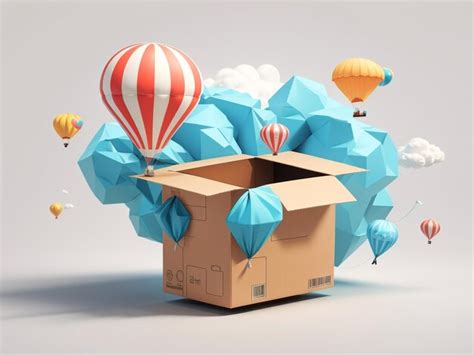 Premium Ai Image D Cardboard Box With Parachute Fast Delivery