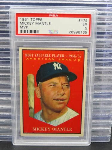 1961 Topps Mickey Mantle MVP 475 PSA 5 New York Yankees EBay