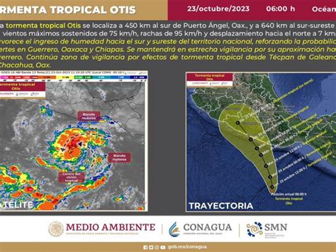 Tormenta Otis podría tocar tierra el miércoles en costas guerrerenses