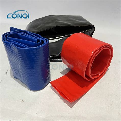 Blue Color Rubber Layflat Hose With Stainless Steel Coupling Large