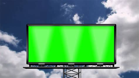 Billboard In The Open Clouds 02 In Green Screen Free Stock Footage