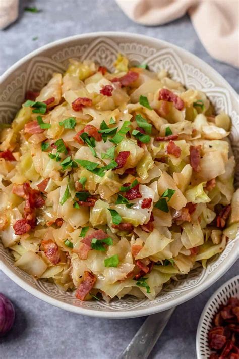 Fried Cabbage With Bacon The Yummy Bowl