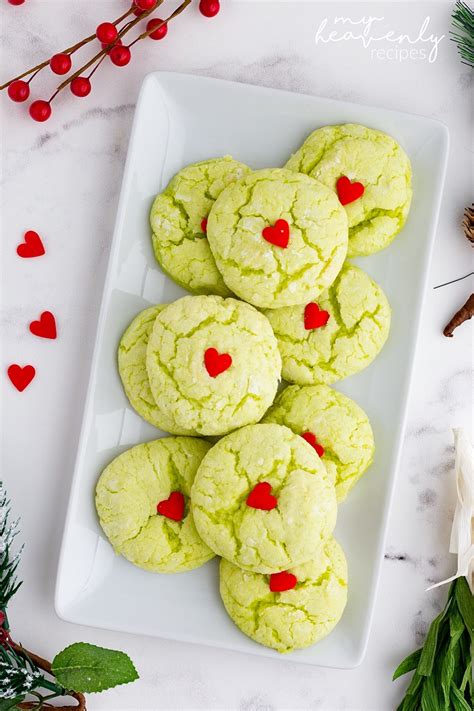 Grinch Cookies - My Heavenly Recipes